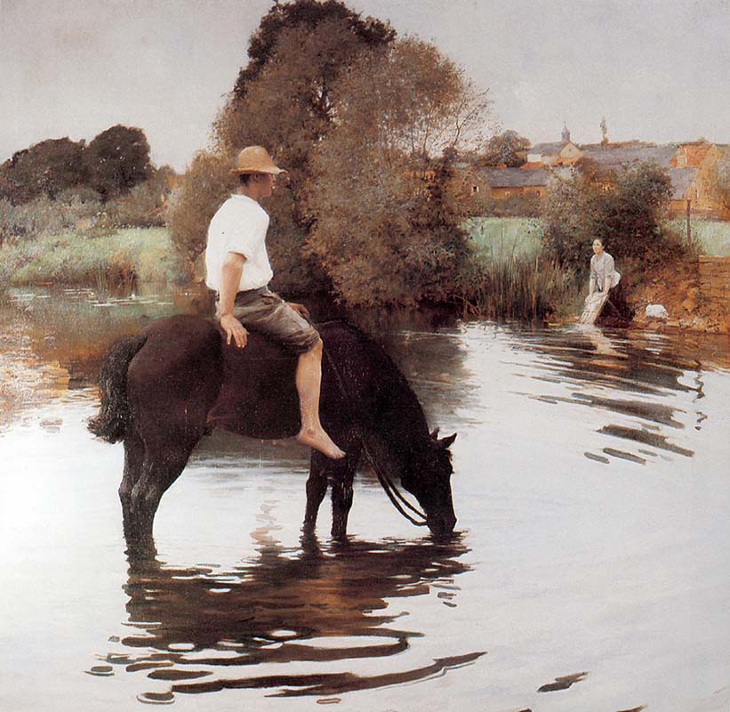 Young Peasant Making his Horse Drink